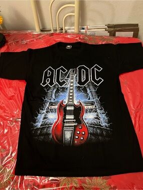 AC/DC High Voltage Guitar Promo Band T-Shirt Black  SZ XL